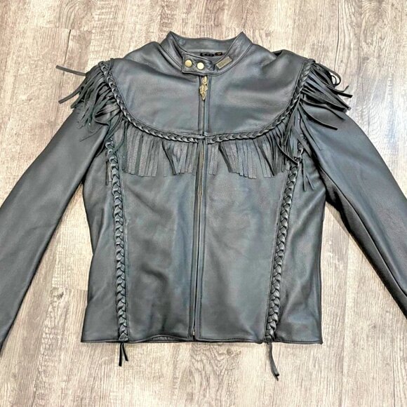 Mens Harley Davidson Willie G Fringed Leather Jacket Size SMALL With Liner - Picture 1 of 7